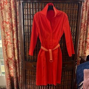 Hugo Boss Vibrant Red Long Sleeve Dress